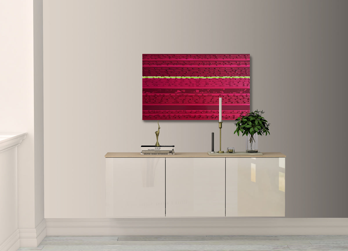 Stripes Oil Painting - Magenta