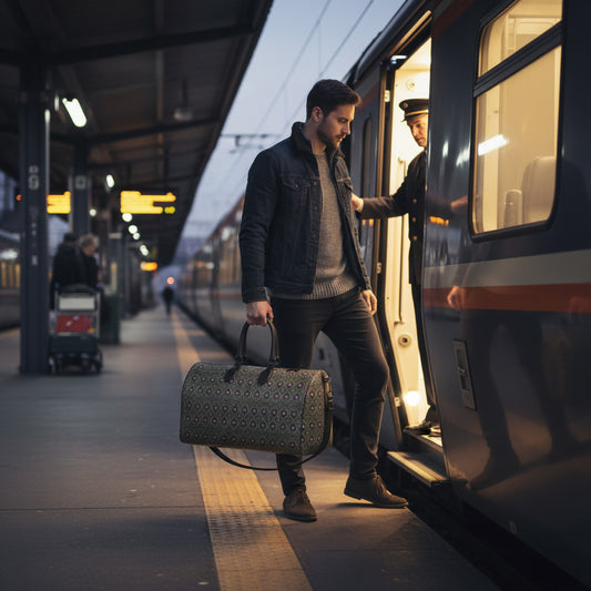 Duffle Bag - Acanthus Wreath Grape and Green