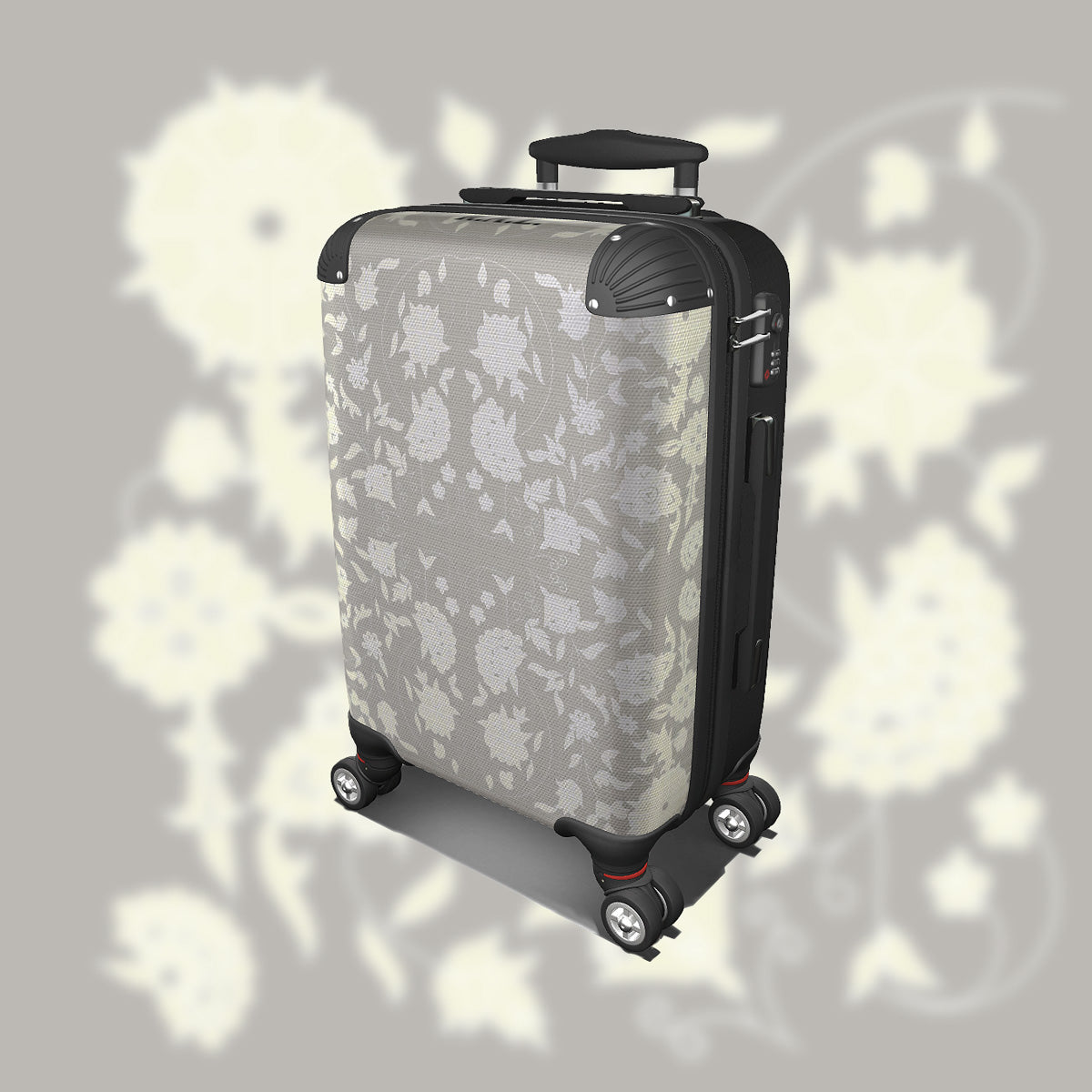 Suitcase - Cabin 55cm and 45cm - Carpet Flowers on Warm Grey