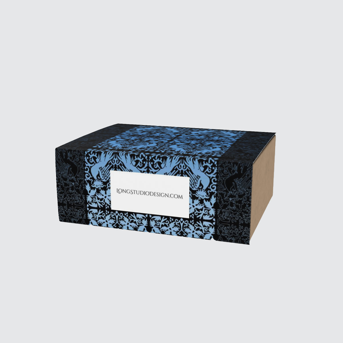 Kimono Silk Robe - Phoenix on Blue