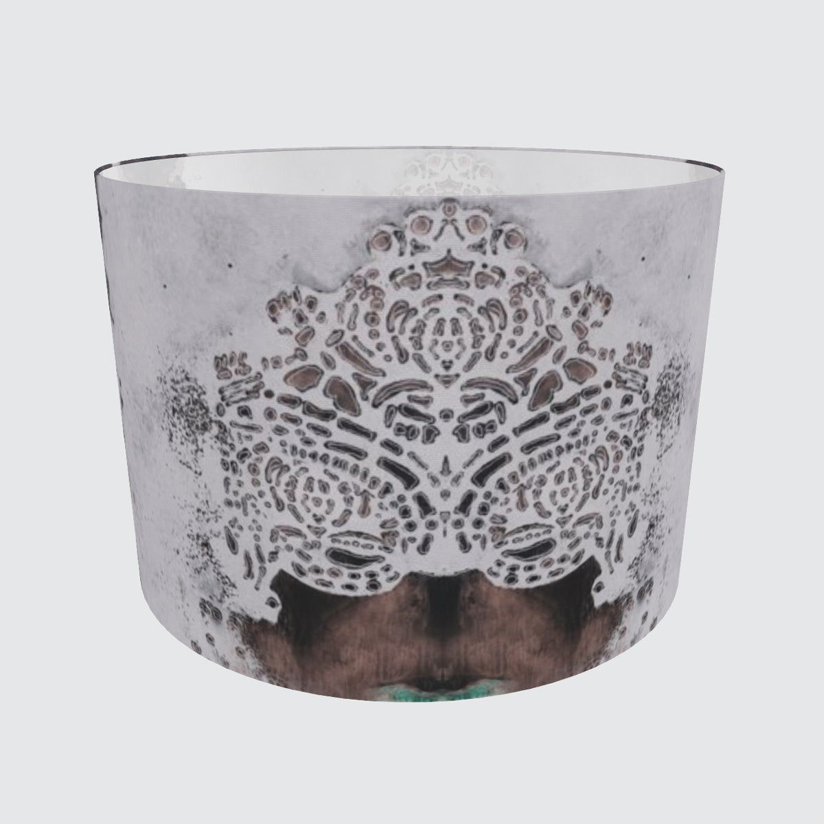 Lampshade - Burano Lace white and purple greys - Large & Medium