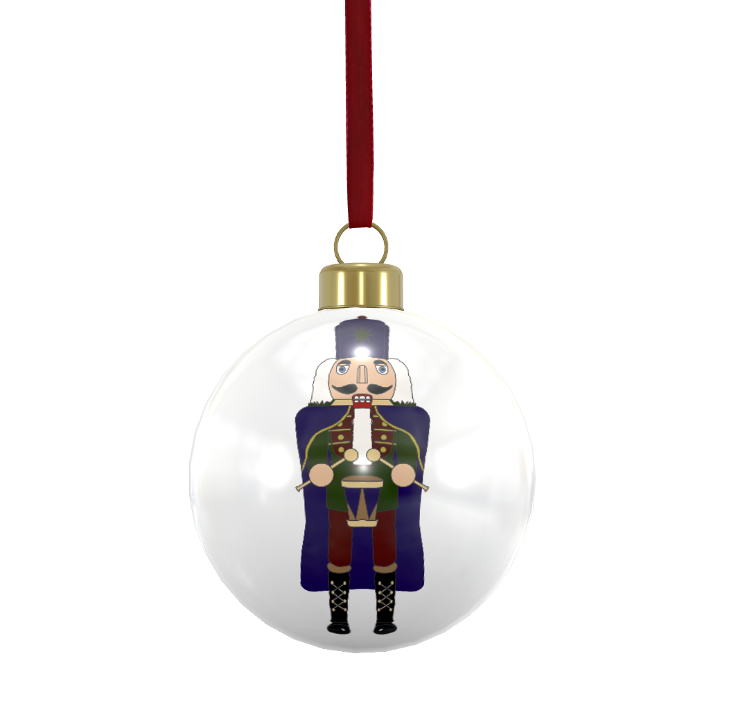 Bone China Bauble Decorations - 3 pack - Nutcracker
