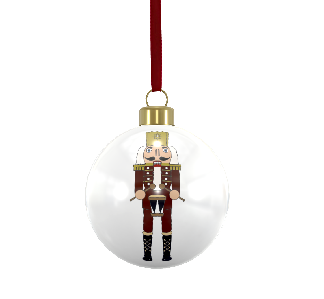Bone China Bauble Decorations - 3 pack - Nutcracker