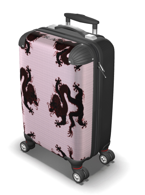 Suitcase - Cabin 55cm and 45cm - Crimson Dragon On Pink