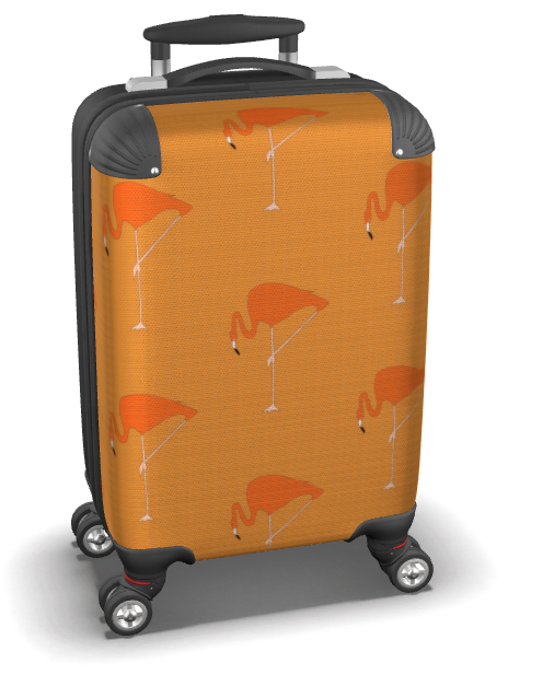 Suitcase - Cabin 55cm and 45cm - Flamingos on Orange
