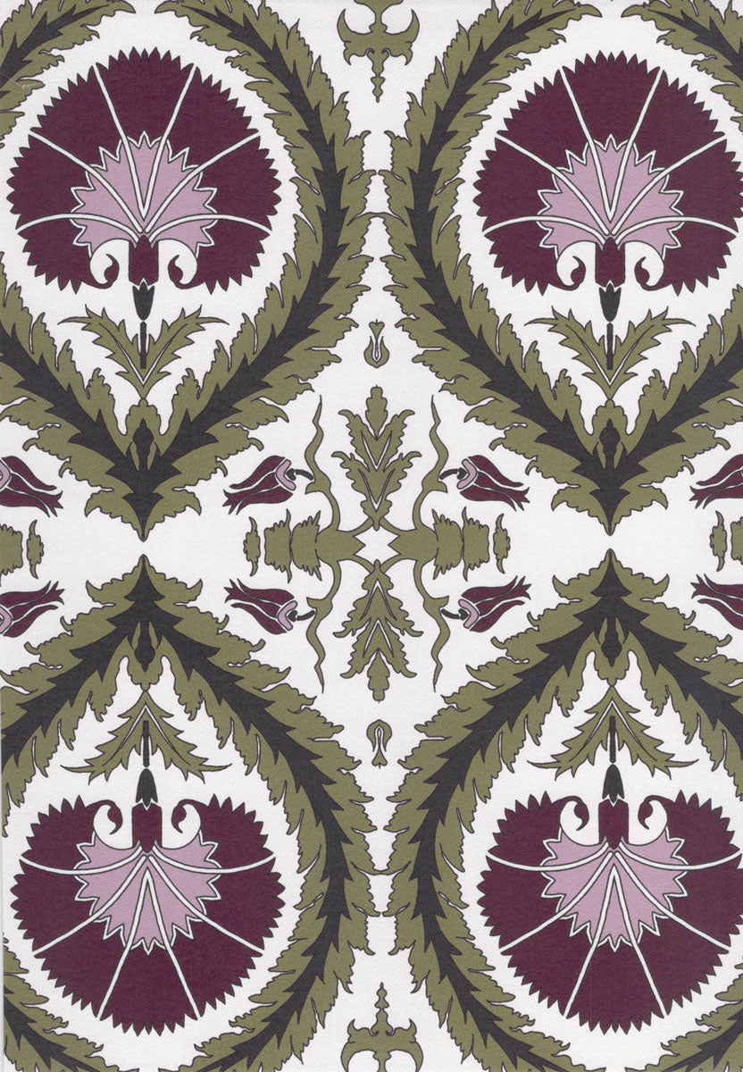 Wallpaper Acanthus and Wreath Grape on White - £37.50 per sq metre