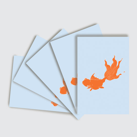 10 Card Pack Koi on Blue