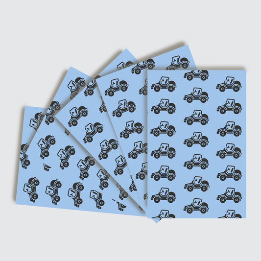 10 Card Pack Cars on Blue