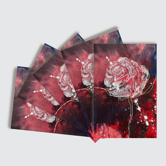 10 Card Pack Outline Rose