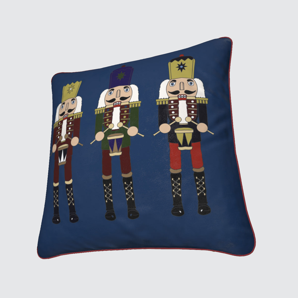 Velvet Cushion - Three Nutcracker Sentinels