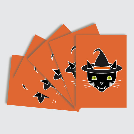 10 Card Pack Halloween Cat