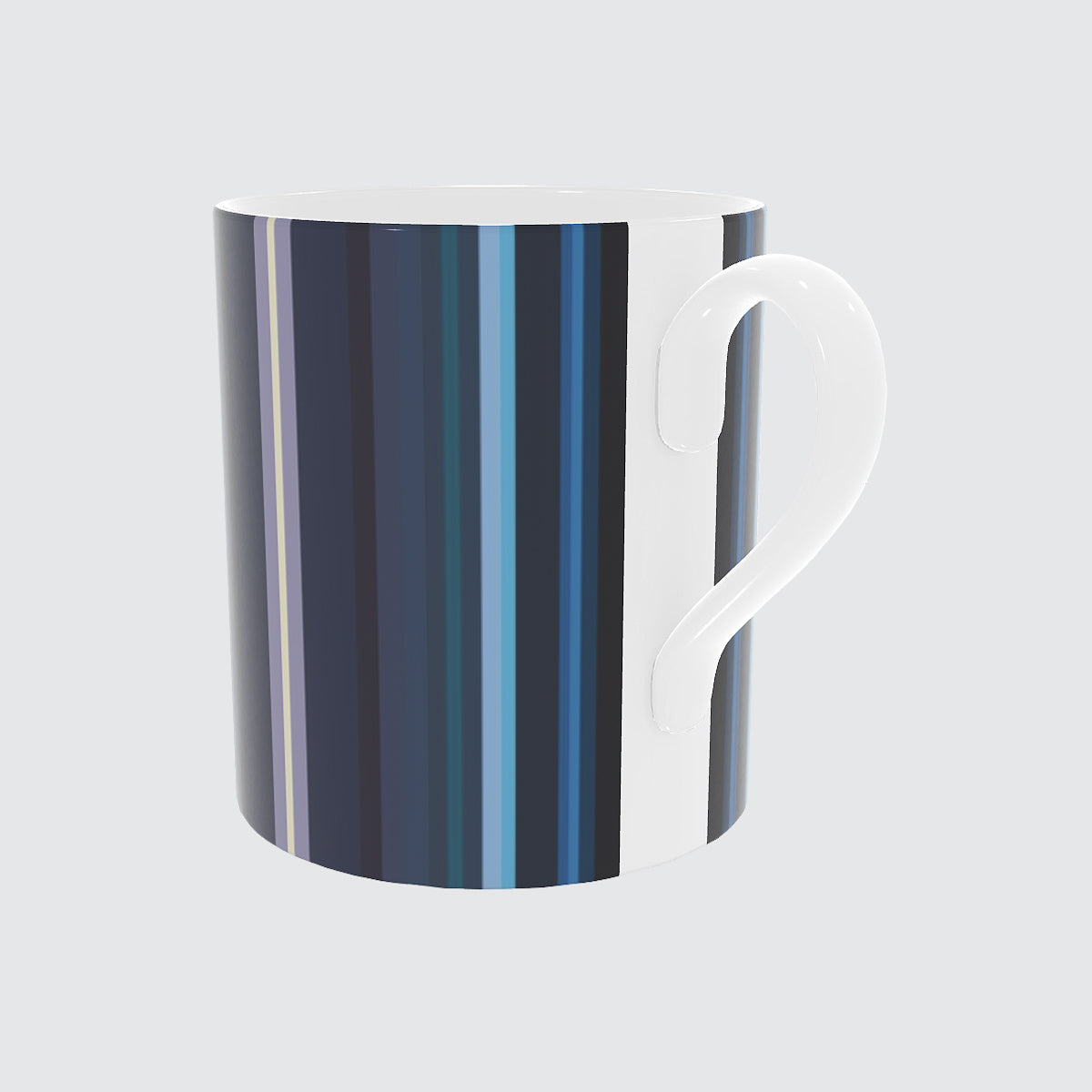 Bone China Mug with Blue Sea Stripes