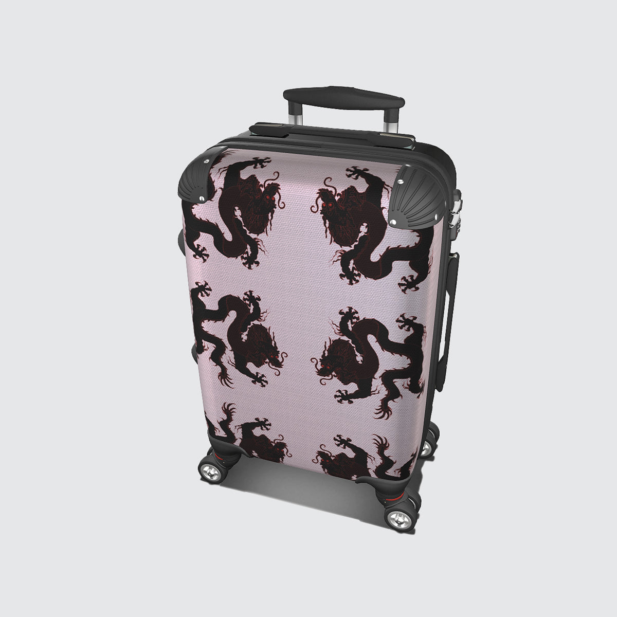 Suitcase - Cabin 55cm and 45cm - Crimson Dragon On Pink
