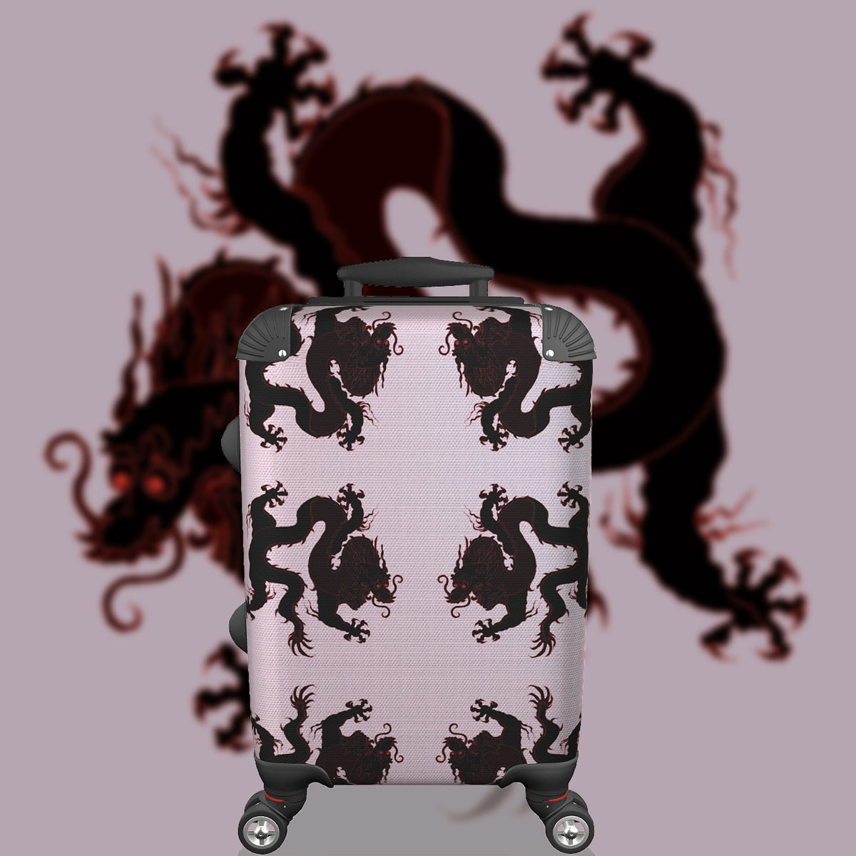 Suitcase - Cabin 55cm and 45cm - Crimson Dragon On Pink