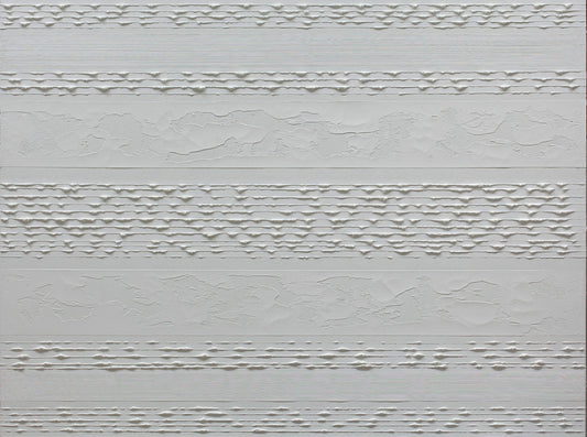 Stripes Oil Painting - White On White by Rose Long