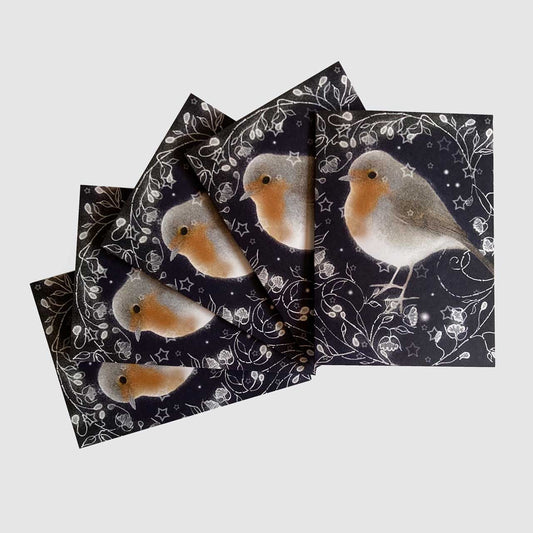 10 card pack Robin Christmas Cards - single design