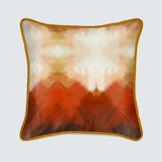 Silk Cushion - Orange Clouds