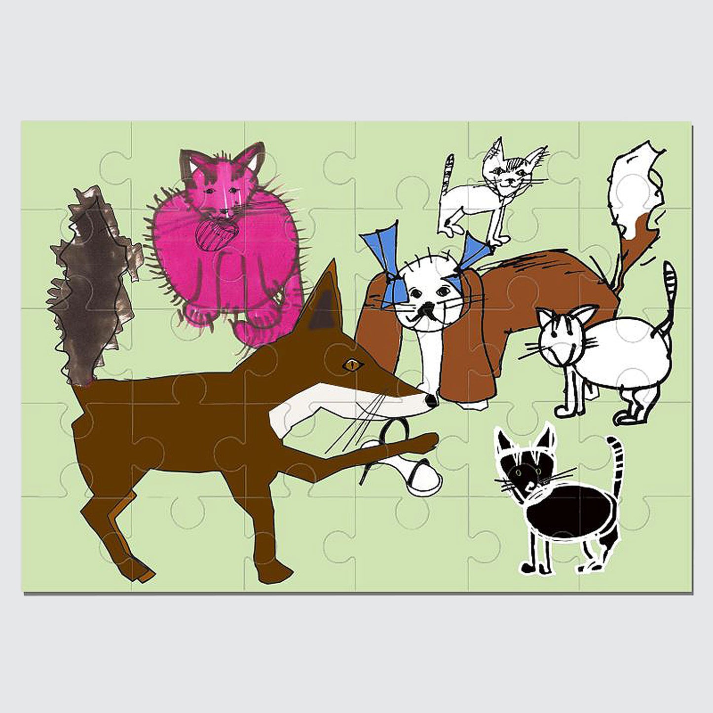 Jigsaw Puzzle - Foxy And The Naughties - 30 piece wood puzzle