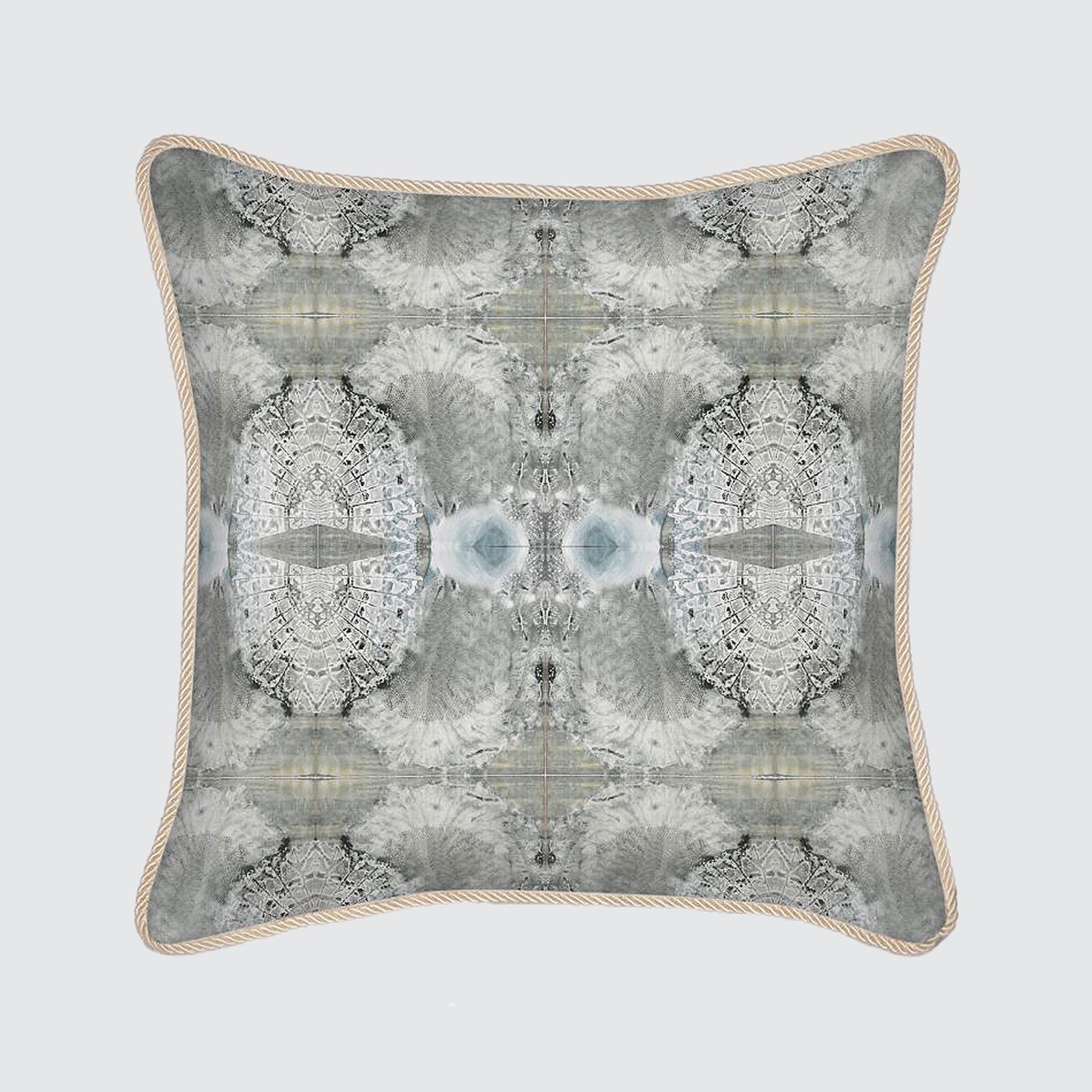 Silk Cushion - Lace Fan Pattern
