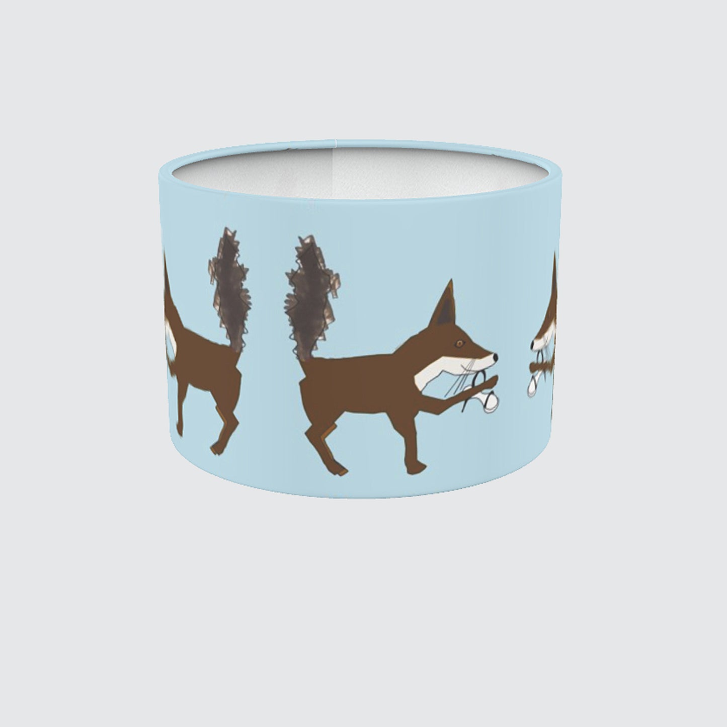 Lampshade 30cm - Pale Blue with Foxy The Fox Design
