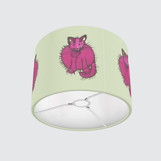 Lampshade 30cm - Purry The Burry - Pink on Green