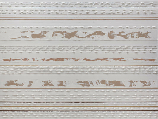Stripes Oil Painting - White on Clay by Rose Long