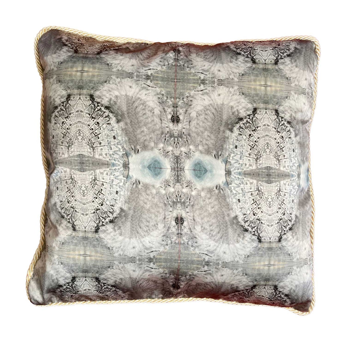 Silk Cushion - Lace Fan Pattern