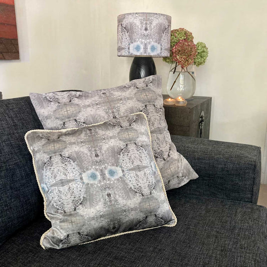 Silk Cushion - Lace Fan Pattern