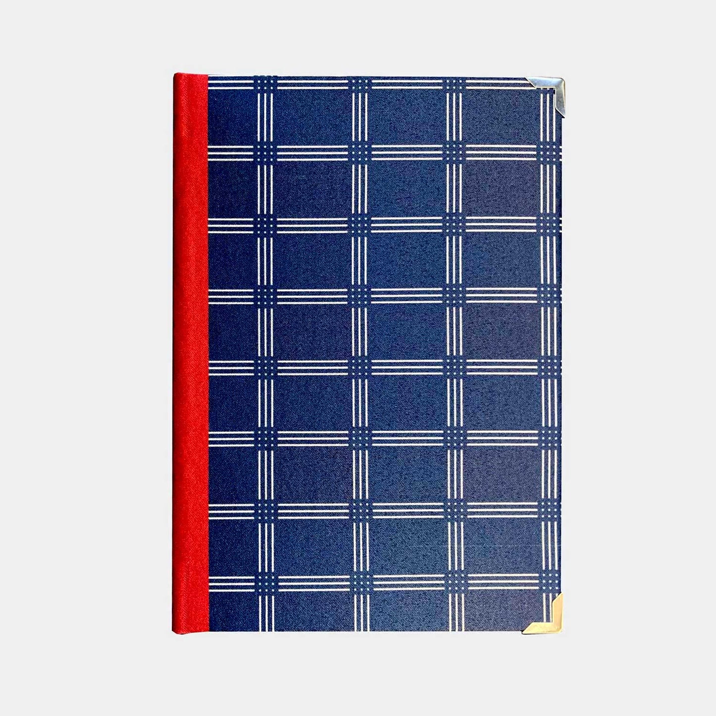 Journal - Hardback Notebook With Blank Pages - Navy With Gold Grid