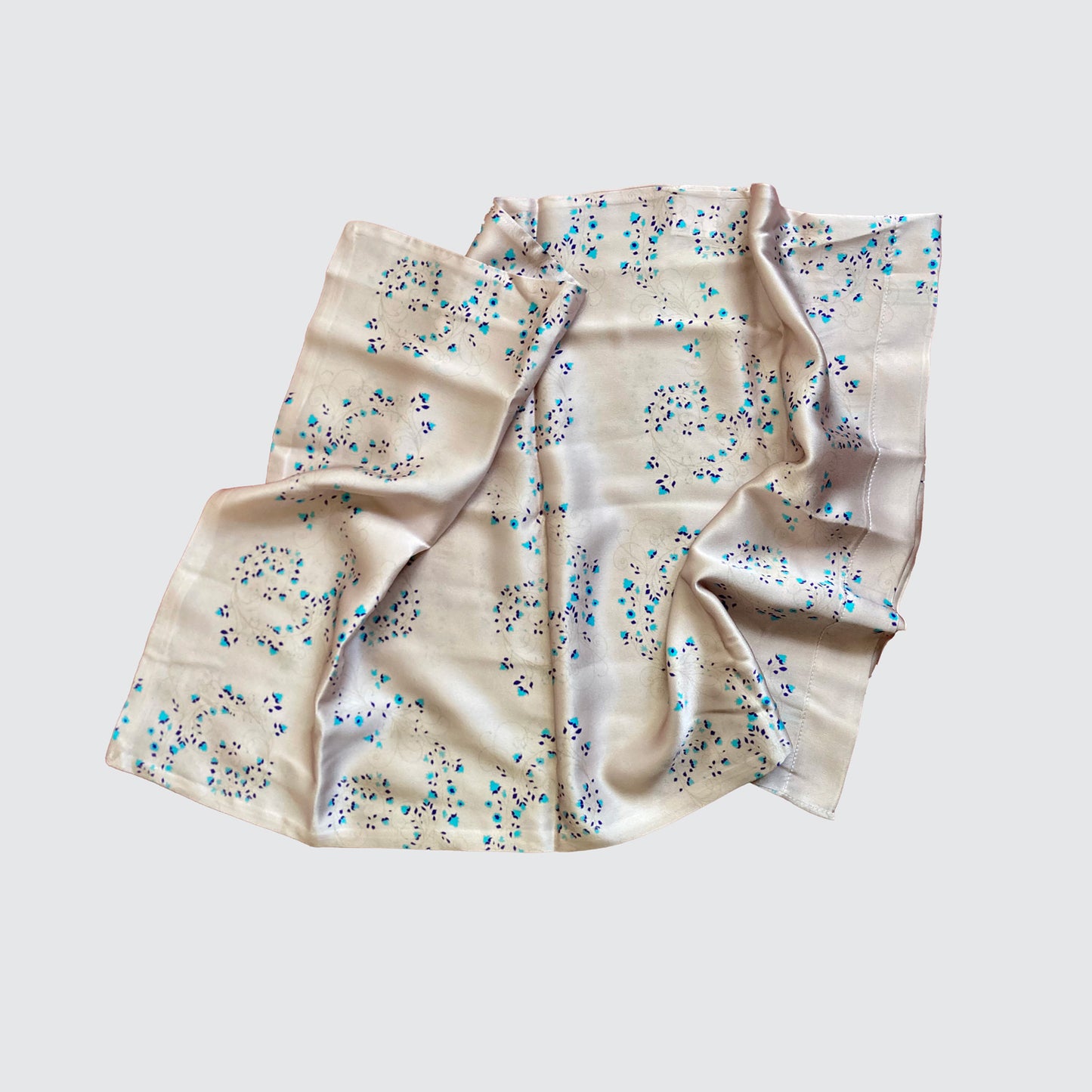 Silk Pillowcase - Pink With Fibonacci Turquoise Flowers