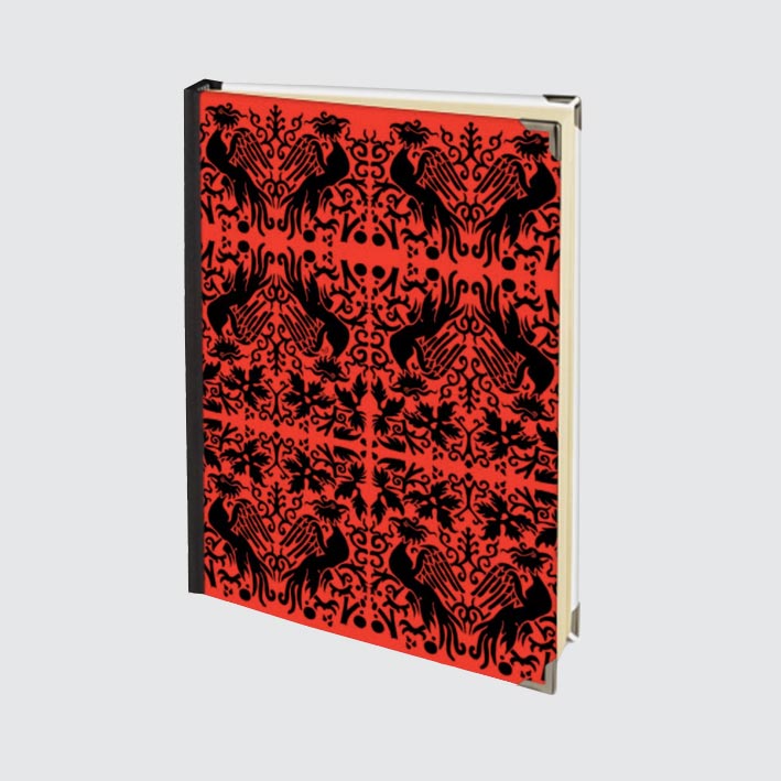 Journal - Hardback Notebook With Blank Pages - Red Phoenix Pattern