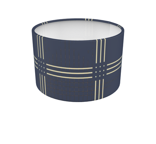 Lampshade 40cm - Gold Effect Grid 7 on Navy Blue