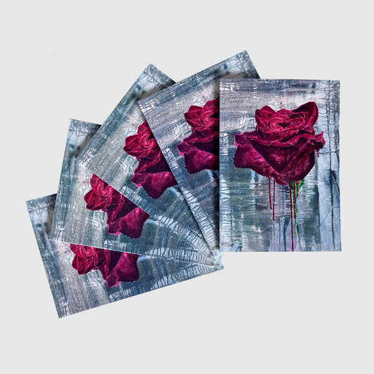 10 card pack Crimson Rose Greetings Cards - single design