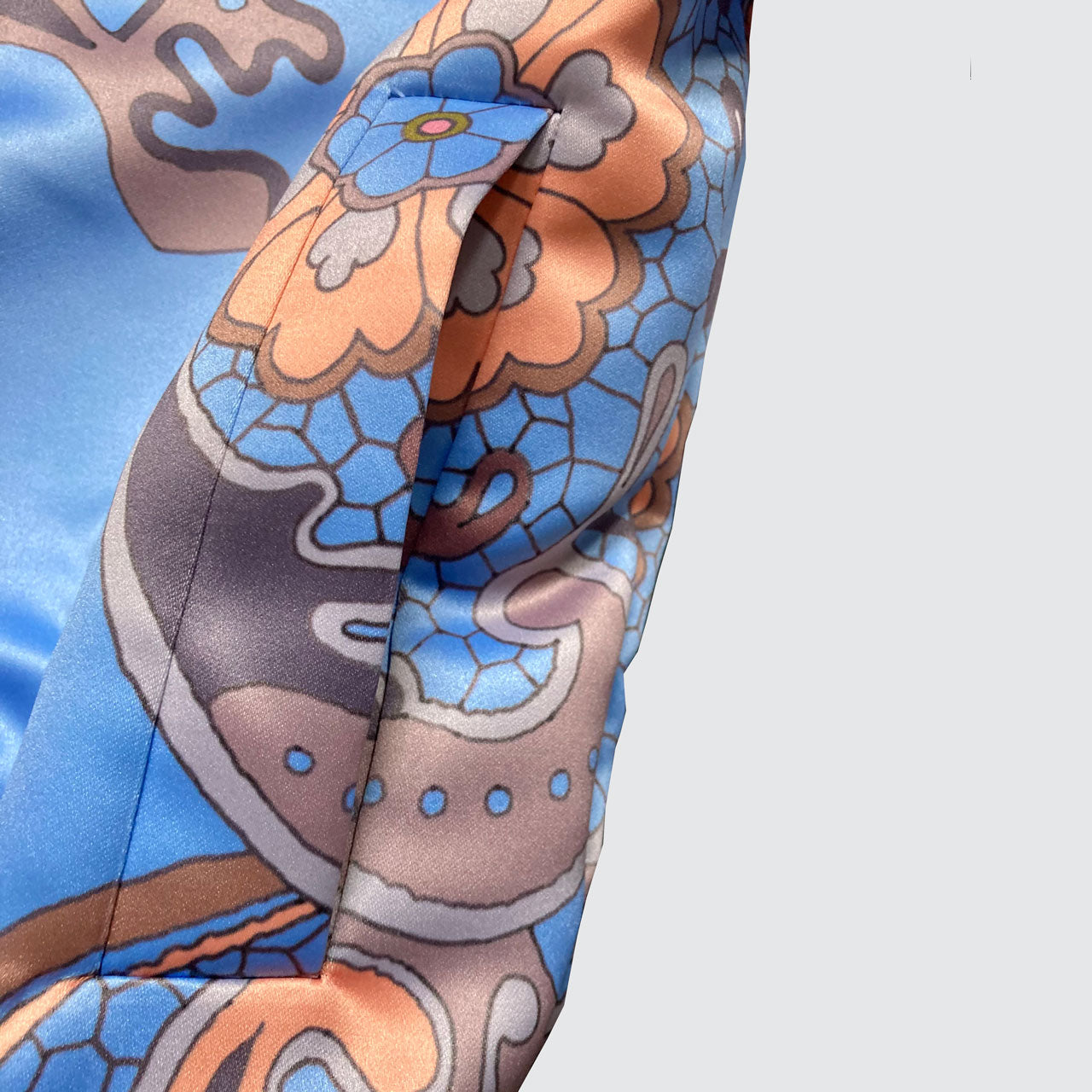 Bomber Jacket - Blue with Floral Design