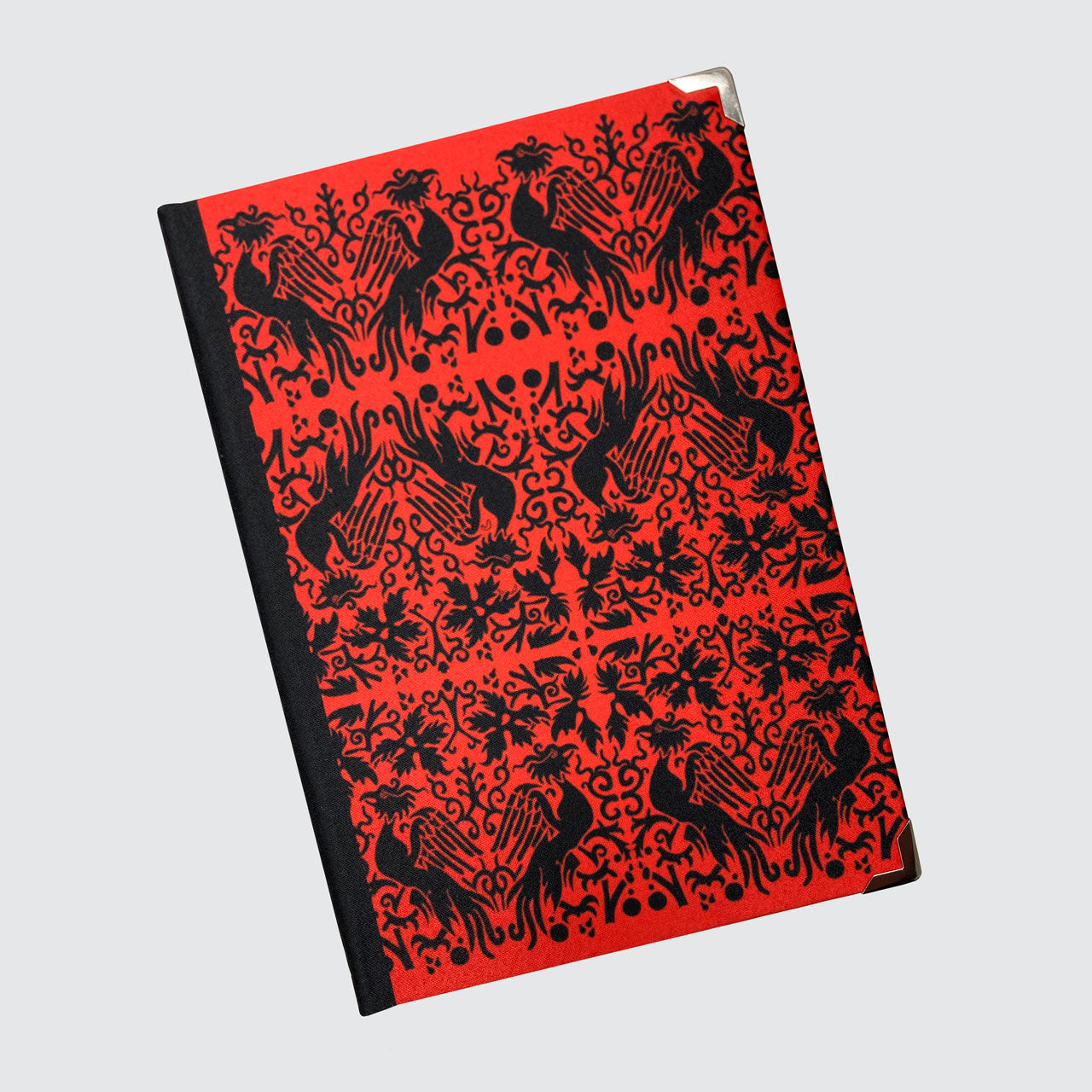 Journal - Hardback Notebook With Blank Pages - Red Phoenix Pattern