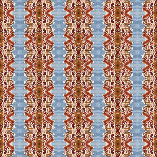 Wallpaper Orange and Blue Rose Abstract - £37.50 per sq metre