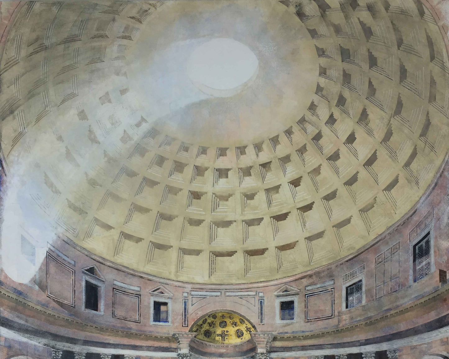 Wallpaper mural of the Interior dome of the Pantheon 300x240cm