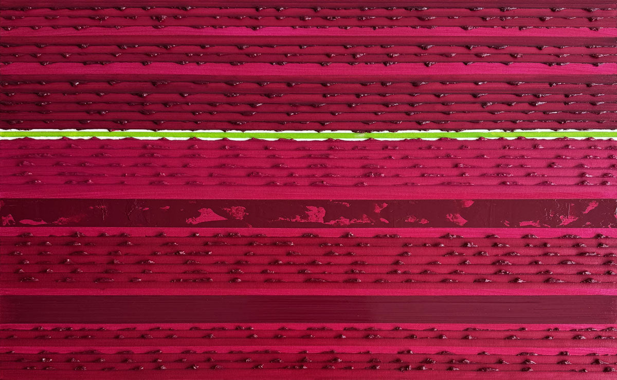 Stripes Oil Painting - Magenta