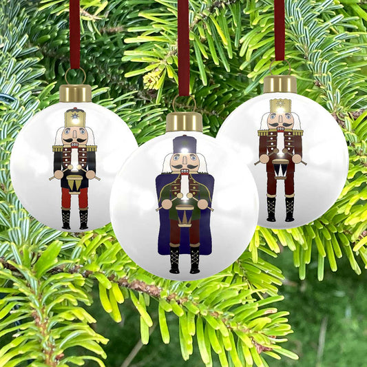 Bone China Bauble Decorations - 3 pack - Nutcracker