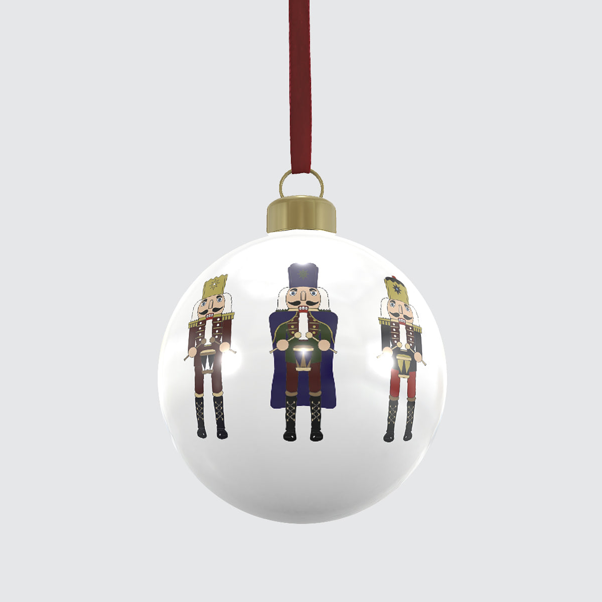 Bone China Bauble Decoration - Single - Three Nutcrackers