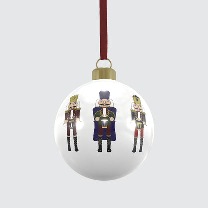 Bone China Bauble Decoration - Single - Three Nutcrackers