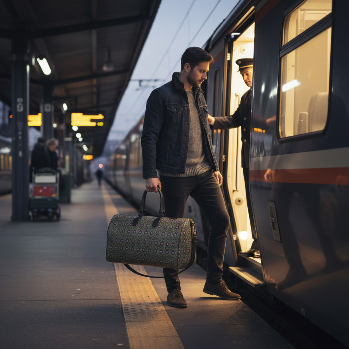Duffle Bag - Acanthus Wreath Grape and Green