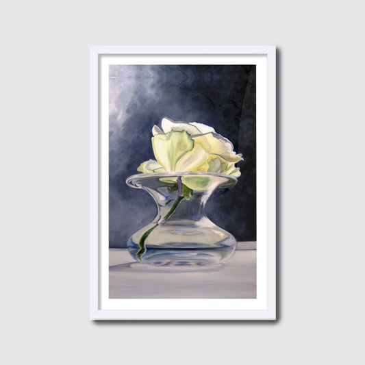 Art - Print - White Rose In Vase