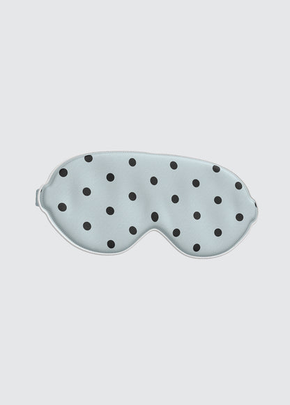 Silk Eye Mask - Blue with Polka Dots