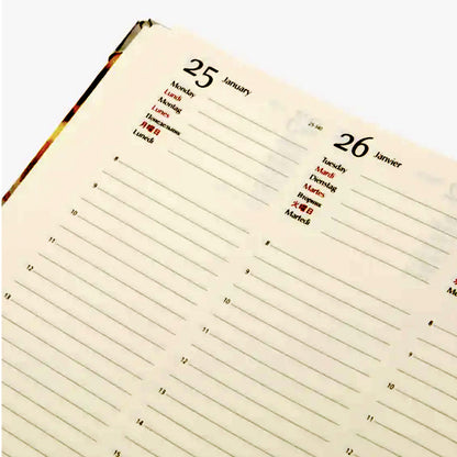 Diary 2026 - Week To View - Blue Sea Stripes Hardback