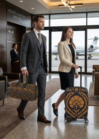 Duffle Bag - Small Acanthus Navy Ochre