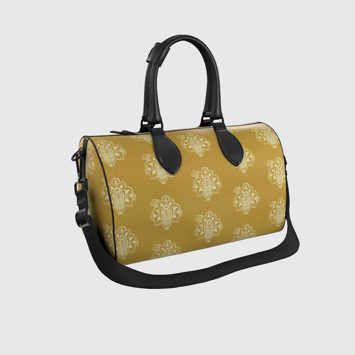 Duffle Bag - Damask on Mustard