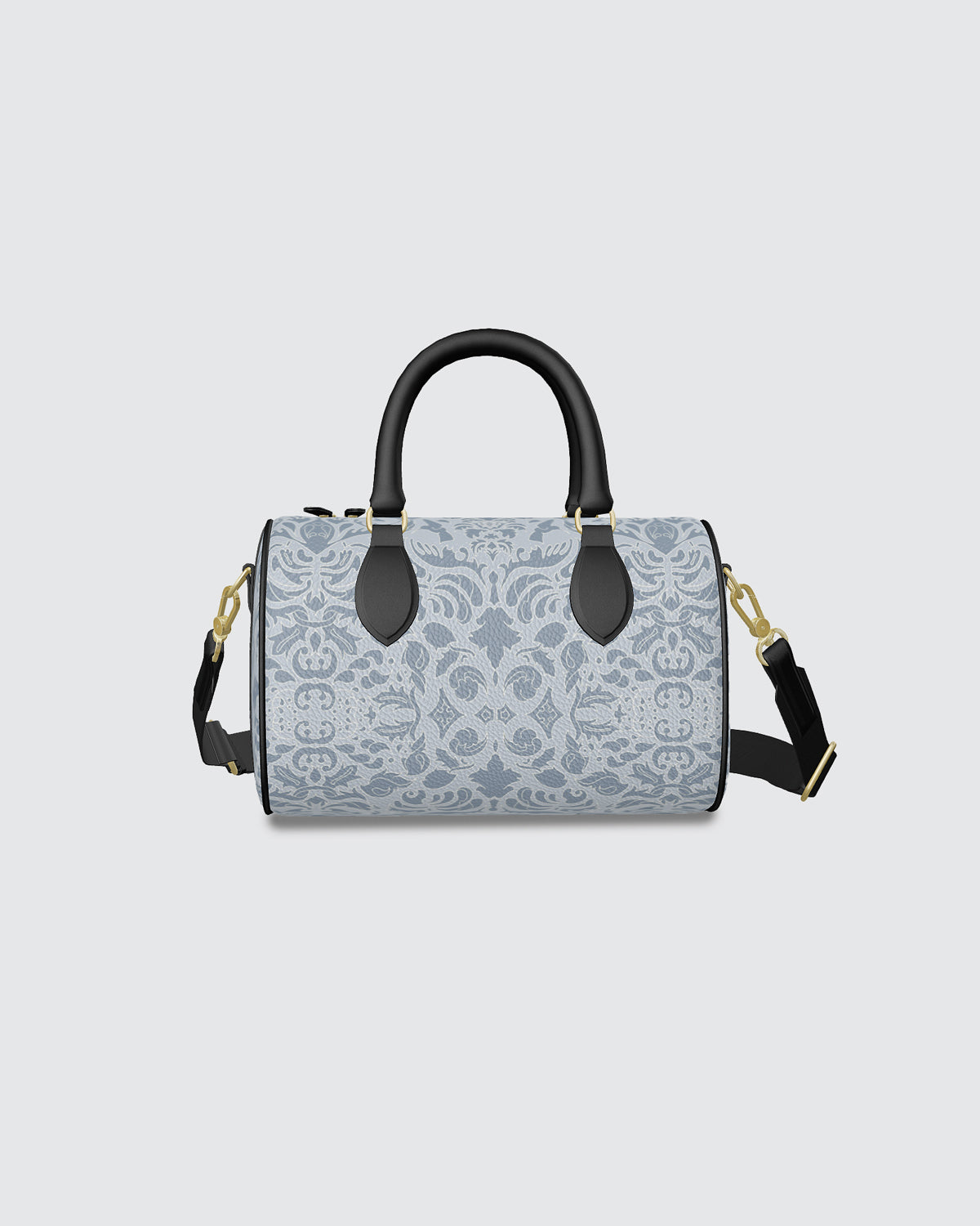 Handbag - Mini Duffle Pale Blue Damask
