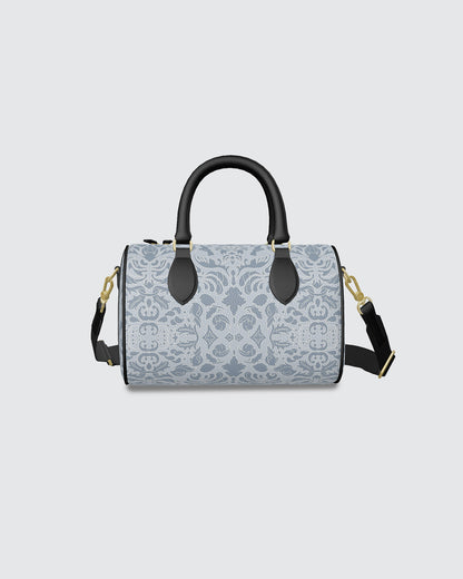 Handbag - Mini Duffle Pale Blue Damask