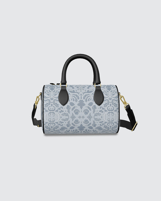 Handbag - Mini Duffle Pale Blue Damask